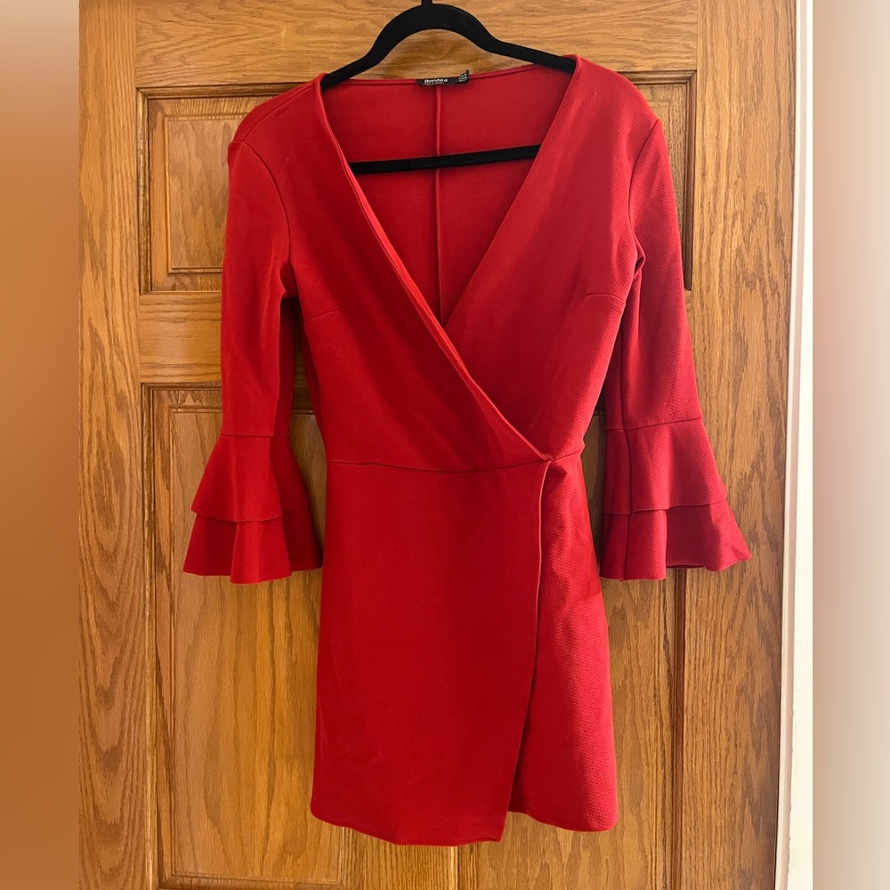 Bershka red skort shorts dress